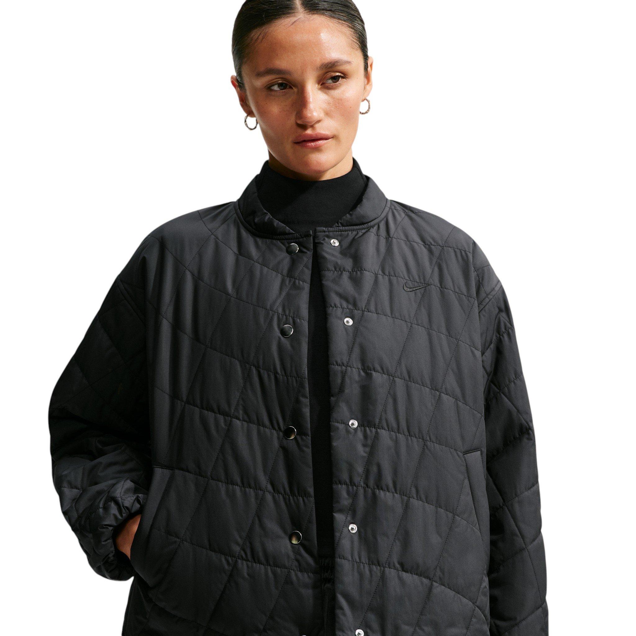 Nike Women's Tech-FIT Crop Quilted Barn Jacket - Black - BLACK
